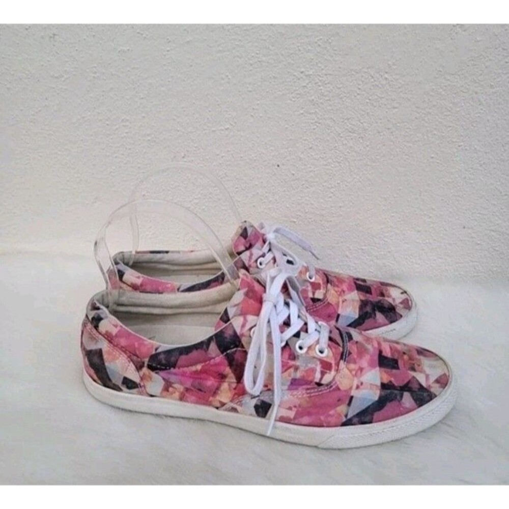 bucketfeet lace up multicolored canvas sneakers wmns sz 8